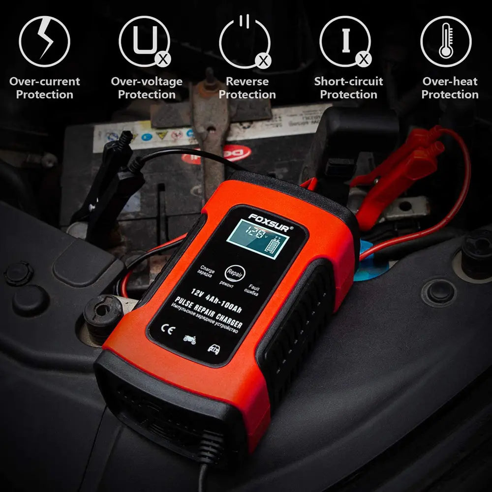 Cargador Inteligente iniciador Batería Automóviles Motocicleta 12v 6a