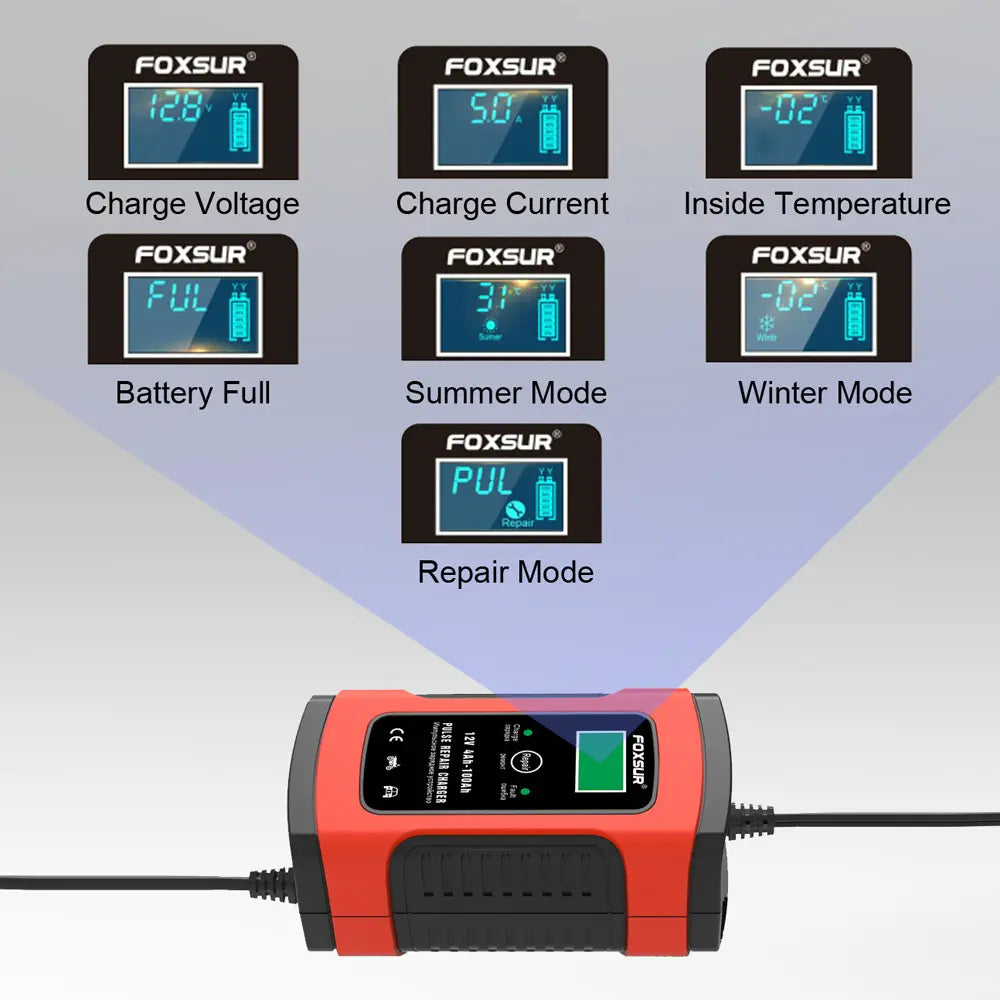 Cargador Inteligente iniciador Batería Automóviles Motocicleta 12v 6a