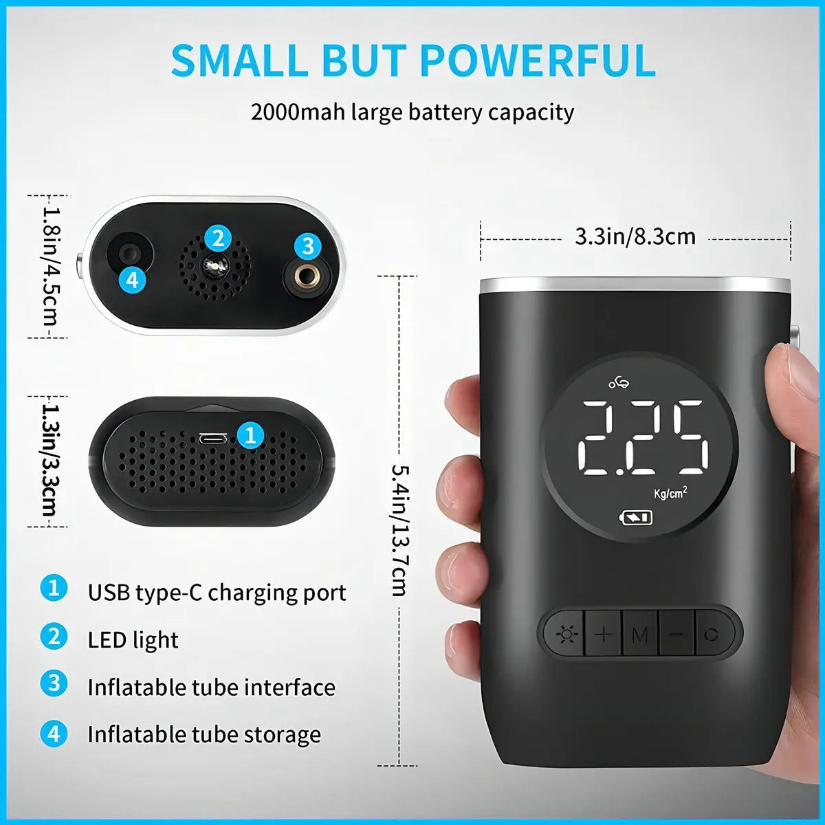 Inflador de llantas Portable Compresor Carro - Moto - Balon